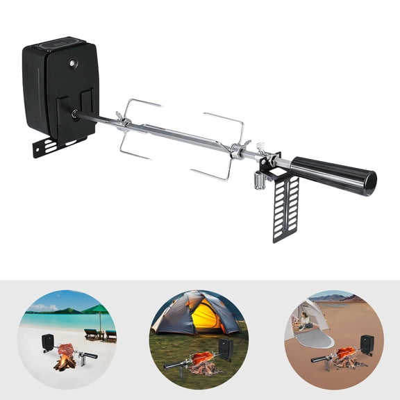 Barbecue Rack For Gas Grills or Charcoal Grills 360° Rotatable Electric Grill Rack Adjustable Electric Barbecue Rack 2-3RPM