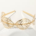 thumbnail image 4 of Soumake Golden Hollow Leaf Hair Hoop Elastic Metal Headband Decorative Women Thin Headdress Hair Accessories, 4 of 5