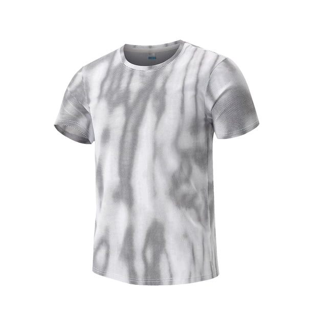 Tops para hombre, blusas y camisas de manga corta con cuello redondo para hombre, camiseta de manga corta con cuello redondo para hombre, blusa deportiva informal de seda fría transpirable para hombre