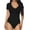 Black-11, variant on REALiKUN Bodysuit for Women Fit Everybody V Neck Short Sleeve T-shirt Tops with Thong Design