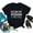 Black, variant on Women's Short Sleeve Tops Raising My Husband Is Exhausting Letter Print Round Neck Tee