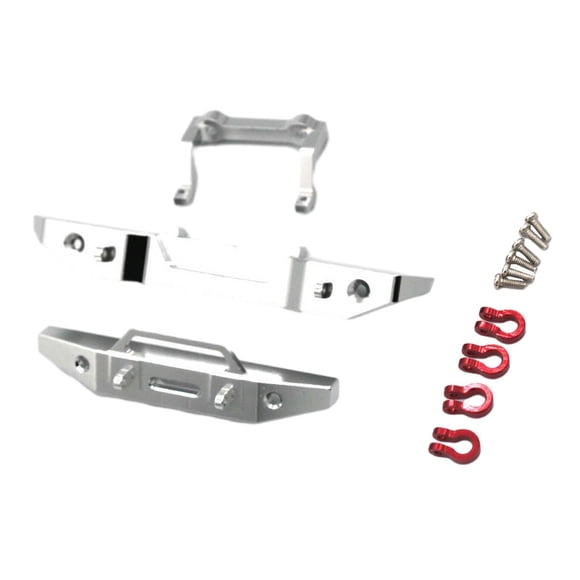 Barras de parachoques delanteras y traseras para coche RC 1/18, accesorio fácil de instalar, piezas de repuesto Plata