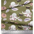thumbnail image 2 of Soimoi Poly Georgette Fabric Leaves,Tree Stump & Baby Elephant Kids Printed Craft Fabric by The Yard 42 Inch Wide, 2 of 3