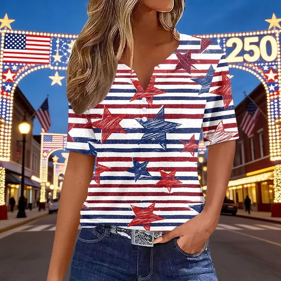 MAIHAN 250 Years Tshirt Women Women Patriotic T-Shirt Plus Size American Flag Shirts Summer Baggy Tops Independence Day Tops