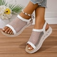 thumbnail image 5 of QNANSPI Women's Wedge Heel Shoes, Summer Casual Footwear for Women, Women Slide On Rounded Toe Open Toe Shoes With Perforated Mesh And Strap Breathable Summer Footwear, 5 of 6
