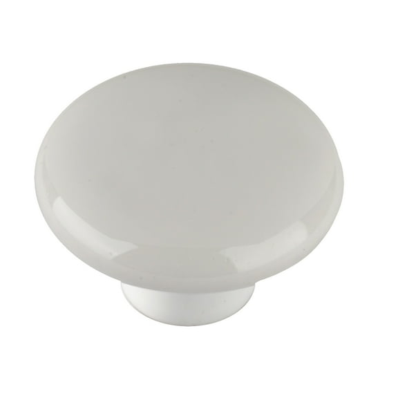 Mainstays, 34mm Diameter Cabinet Knob Ceramic White with 2 Screws 2 Pieces
