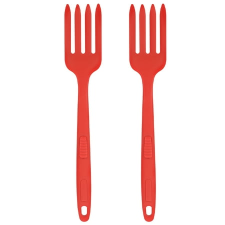 

2Pcs Kitchen Cooking Fork Salad Mixing Fork Large Silicone Fork Fried Noodle Fork Home Kitchen Gadget