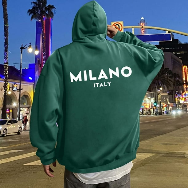 WILLBEST Sudadera Deportiva para Hombre con Capucha y Estampado De Letras para Uso Informal y Atuendos Elegantes Mediana