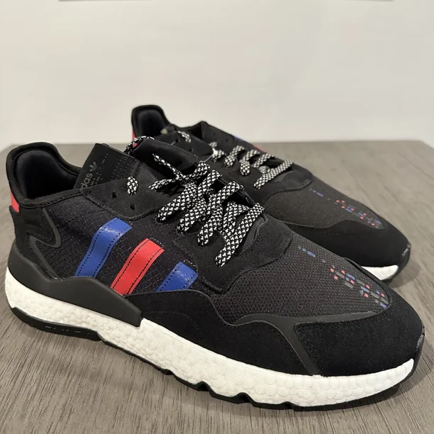Adi - das Nite Jogger Black Royal Scarlet Running Shoes FV3585 Men’s Size 12