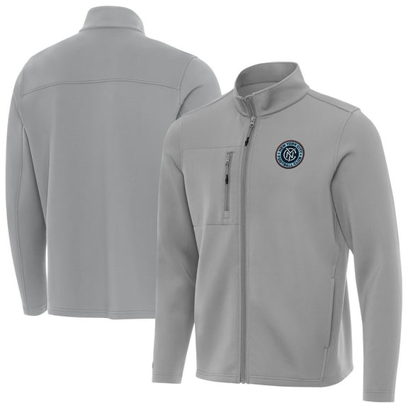 Men's-Antigua  Gray New York City FC Objection Full-Zip Jacket