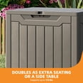 thumbnail image 5 of Uforic 31.2 Gallon Weatherproof Resin Outdoor Deck Box Lockable Storage with Side Handles for Patio Garden Poolside, Light Brown, 5 of 8