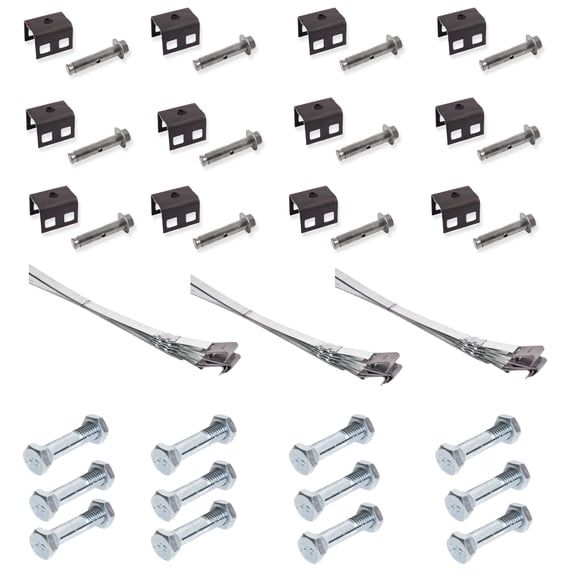 Mobile Home Parts Set of 12 Dry Concrete Anchors Tie Down Straps and Bolts