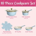 thumbnail image 3 of Paris Hilton 10-Piece Ceramic Nonstick Cast Aluminum Cookware Set, Clean Ceramic™ Coating, Blue, 3 of 10