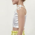 thumbnail image 5 of Teen Girls Cropped Tank Tops Spaghetti Strap Camisoles Shirts Size 4-14 Kids Trendy Shiny Sparkly Pullover Dance Performance Vests Top, 5 of 5