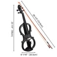 thumbnail image 6 of Yescom 4/4 Electric Violin Full Size Wood Silent Fiddle Stringed Instrument Bow Headphone Case Black, 6 of 12
