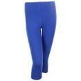 thumbnail image 1 of PLUS SIZE Cotton Capri Leggings Plain Pants Capris For Women, 3XL, Royal, 1 of 3
