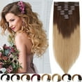 thumbnail image 2 of SEGO Clip in 100% Human Hair Extensions Real Thick Remy Hair Full Head 8 PCS Hair Pieces for Woman Balayage Black Brown Blonde, 2 of 9