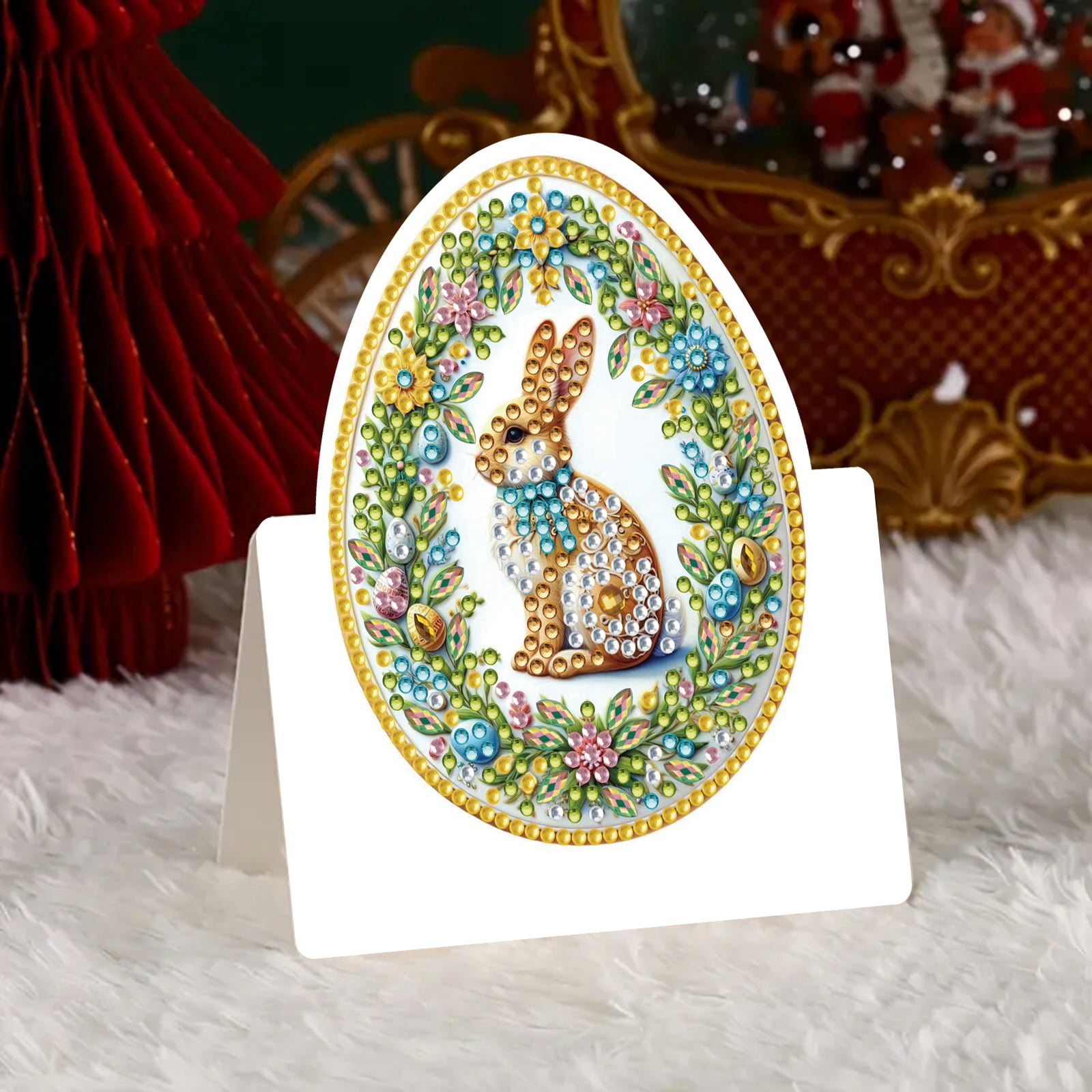 FLOPESN 6Pcs Easter Foldable Greeting Card set,DIY Diamond Art Painting with White Envelopes for Festival Holiday-Cookies
