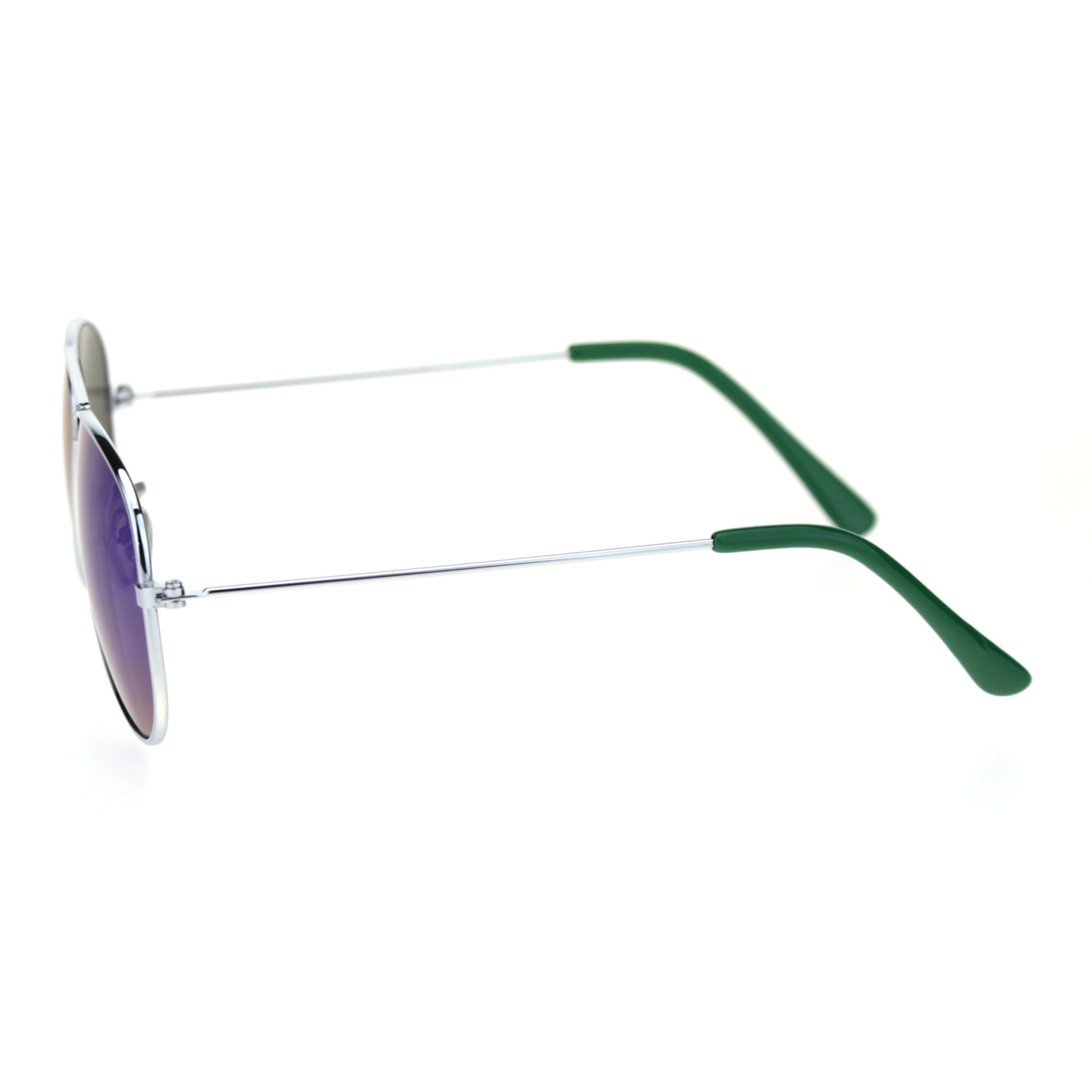 Child Size Reflective Color Mirror Silver Frame Cop Style Pilots Sunglasses 