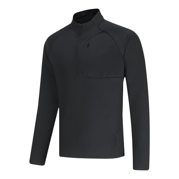 pstuiky camisa de manga larga para hombre, Camisa deportiva de manga larga con cuello alto y cremallera de color liso para hombre, transpirable y ligera. salir tops xl