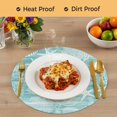 thumbnail image 4 of Turquoise Coastal Round 13 Inch Placemats Set of 4, Nautical Coral Starfish Shell Turtle Summer HeatResistant Non Slip Place Mats for Dining Table, Wipeable Kitchen Table Mats for Housewarming, 4 of 9