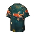 thumbnail image 2 of Haiem Koi Pond Lilies Men's Casual Shirts Short Sleeve Button Down Shirts Fashion Textured Summer Beach Shirt-XX-Large, 2 of 7