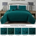 thumbnail image 5 of Chezmoi Collection Austin King Oversized Bedspread Set, 3-Piece Lightweight Microfiber Quilted Coverlet for All Seasons, Teal, 5 of 9