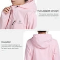 thumbnail image 6 of CAMEL CROWN Womens Sun Protection Clothing UPF 50+ Workout Tops Shirts Thin Breathable Rash Guard Long Sleeve Shirts Outdoor Sunscreen Lightweight Womens Activewear Zip Up Hoodie Hiking Jacket Pink, 6 of 13