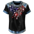 thumbnail image 4 of Tfken Independence Day Women Shirts 250Th Anniversary Crewneck Short Sleeve Sequins Tops For America 4Th Of July Patriotic Female Classic T-Shirts Black, 4 of 4