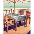 thumbnail image 2 of Coastal Sea Waves Grey Gradient Rectangle Tablecloth with Zipper,Waterproof Table Cloth with Umbrella Hole Patio Tablecloths for Outdoor Tables,Vintage Oil Painting Art Spillproof Table Cover, 2 of 6