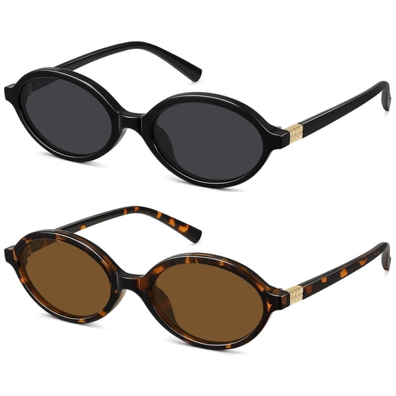 Retro Oval Sunglasses for Women, Trendy UV400 Protection