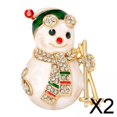 thumbnail image 1 of Broche de Muñeco de Nieve de Dibujos Animados Yinane 2 Piezas Aleación de Diamantes de Imitación, 1 of 8