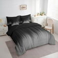 thumbnail image 3 of Manfei Grey Gradient Stripes Bedding Comforter Set 7pcs for Adult, Chic Abstract Lines Queen Bedding Sets, Modern Fashion Style Reversible Queen Sheet Sets, Luxury Bedroom Decor, 3 of 7
