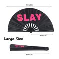 thumbnail image 2 of Ventilador de mano plegable Plzoslly Chinese Kung-Fu Tai Chi Black x2, 2 of 6