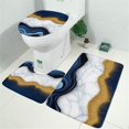 thumbnail image 2 of Blue Marble Gold Wave Pattern Bathroom Rugs Sets 3 Piece,Toilet Cover Set,Absorbent Non Slip Bathroom Mats Sets with U-Shaped Contour Rug Toilet Rug Set, 2 of 5