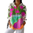 thumbnail image 4 of Chemises pour Femmes en Liquidation Chemises Rétro Art Imprimé Floral Chemise Décontractée Col en V, 4 of 4