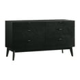 thumbnail image 2 of Petra 6 Drawer Wood Dresser in Black Finish, 2 of 6
