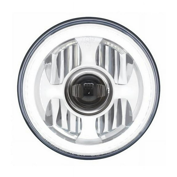 United Pacific 7 in High Power LED Projection Headlight with Dual Function LED Halo Ring 31496