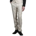 thumbnail image 2 of Adam Baker by Enzo Mens E58302-7 Modern Fit Luxury Linen Trousers - Tan - 40, 2 of 2