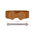 thumbnail image 3 of INSPIRE CHIC Women's Bowtie Ornament Press Stud Button Cinch Elastic Waist Belt Brown One Size, 3 of 4