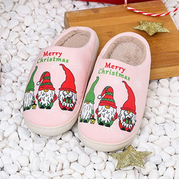 Zapatillas de piel esponjosa Papá Noel enano acogedor lindo para invierno interior (36-37) rosa DQrwqpou Tenis De Mujer Tenis De Hombre