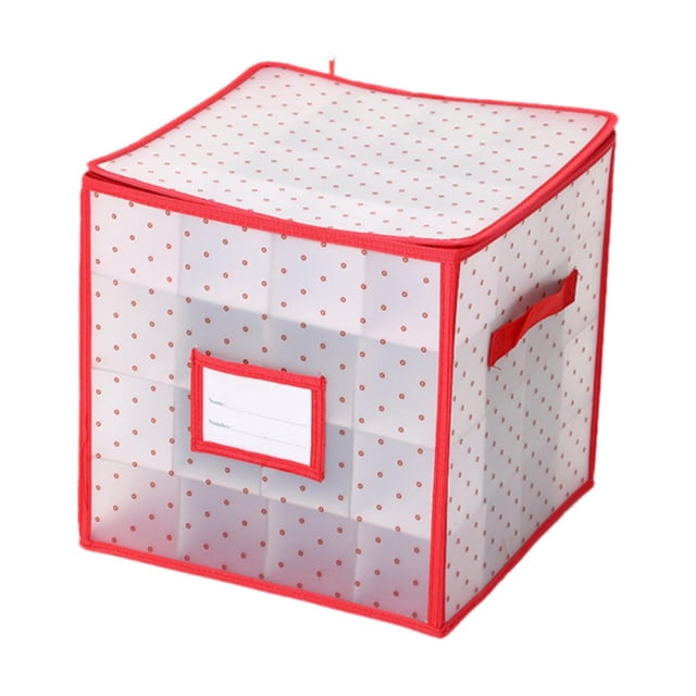 Contenedor de almacenamiento navideño Caja de almacenamiento de adornos navideños Organizador de decoración navideña para bolas