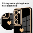 thumbnail image 4 of Compatible with Samsung Galaxy S23 Plus 5G Case Cute Luxury Love Heart Plating Gold Bumper Upgraded Full Camera Protection Soft TPU Shockproof Anti-Scratch Phone Cover-Black, 4 of 6