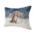 thumbnail image 2 of Hello Winter Cavalier King Charles Spaniel Welcome Snowy Night Watercolor Vintage Pillow Cushion Double Sided Dog Lover Gifts Throw Pillow - 01011, 2 of 4