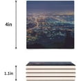 thumbnail image 3 of RYLABLUE Night City Scene Set of 8 Coaster for Drinks, Absorbent Ceramic Stone Coasters Cup Mat with Cork Base for Home Kitchen Room Coffee Table Bar Decor, 3 of 4