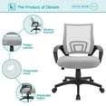thumbnail image 4 of Lacoo Adjustable Mid Back Office Chair Mesh Swivel Desk Chair with Armrests, Gray, 4 of 7