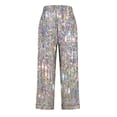 thumbnail image 4 of Edvintorg Comfy Pants Women Printed Elastic Waisted Lightweight Casual Trouser with Pockets Women Loungewear Womens Clothing Plus Size Silver S, 4 of 5