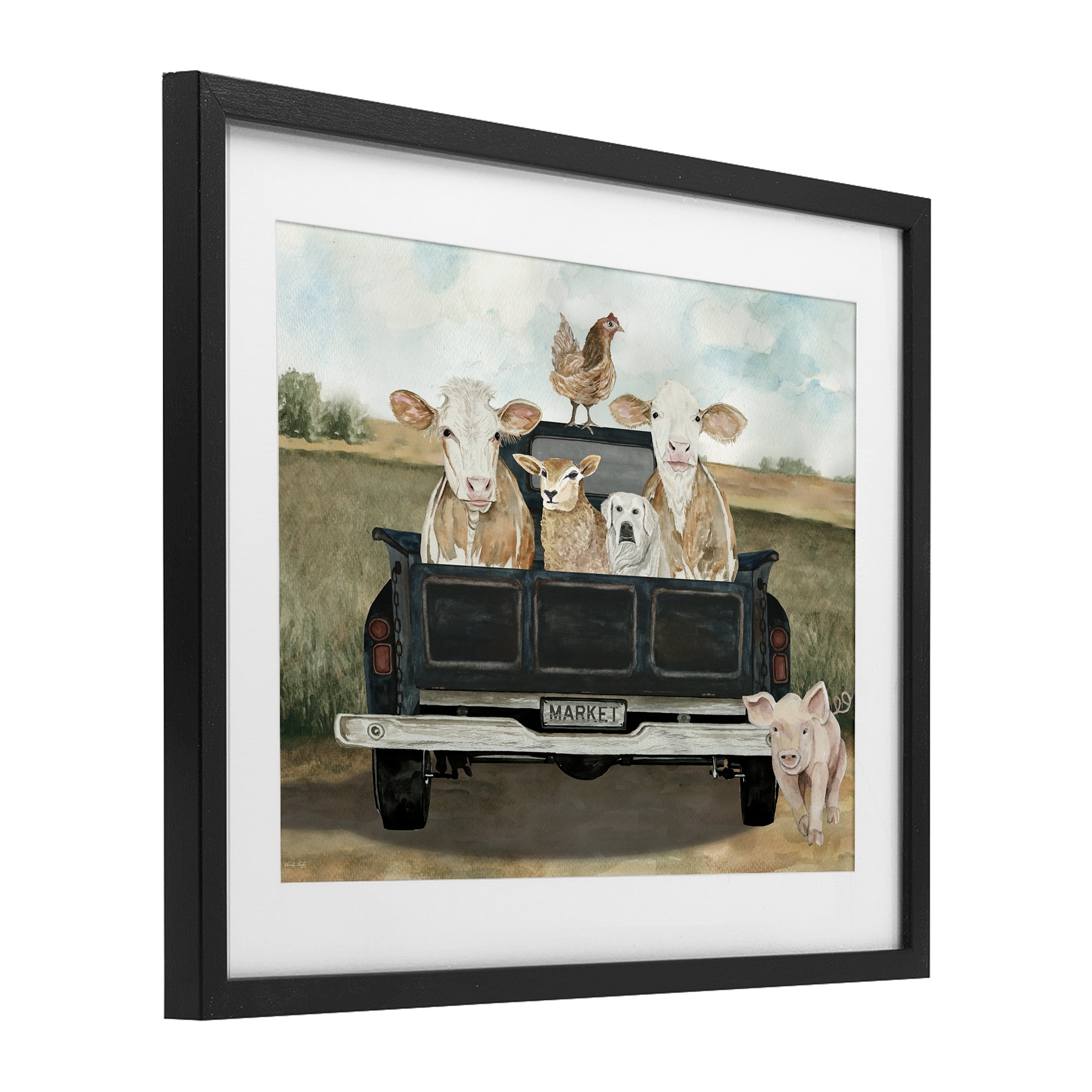 Stupell Industries Ready For A Farm Ride Black Framed Print Under Glass, design by Cindy Jacobs