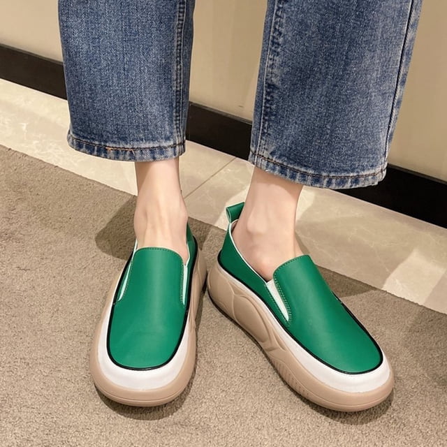 LSLJS Chaussures à Plateforme pour Femmes à Bout Rond Épais, Chaussures Décontractées Confortables, Chaussures Plates