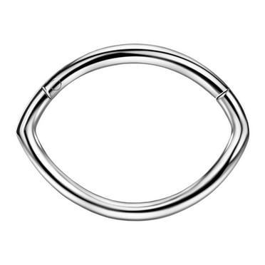 FANSING 16 Gauge Surgical Steel Oval Septum Hoop 16g 8mm Daith Piercing Rings